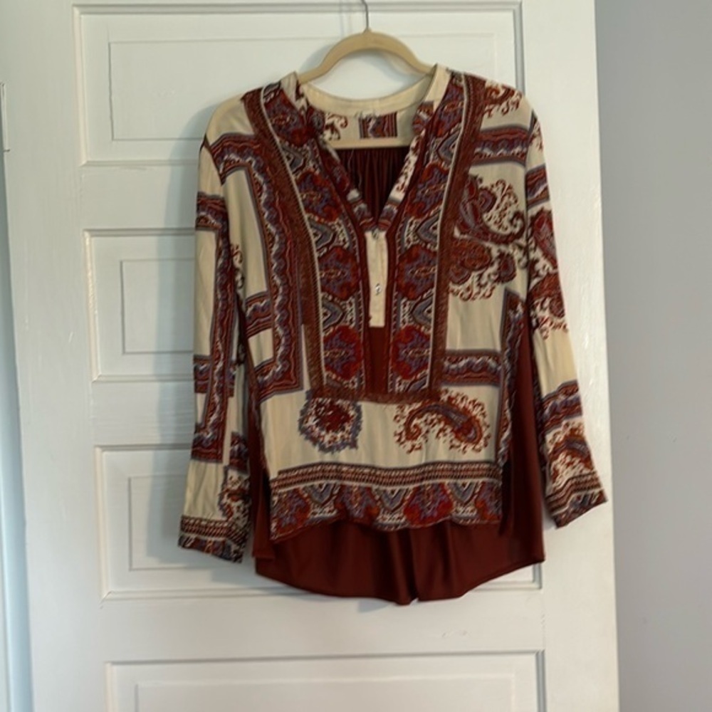 Anthropologie Tiny Rust Boho Design Tunic Top